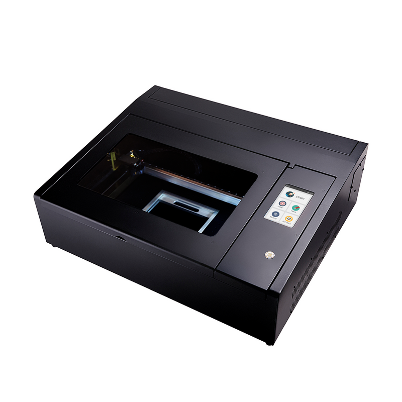 Der FLUX Beambox 40W CO2-Laser ermöglicht detailreiche Gravuren und saubere Schnitte auf Holz, Acryl, Leder und Papier für vielseitige Anwendungen.