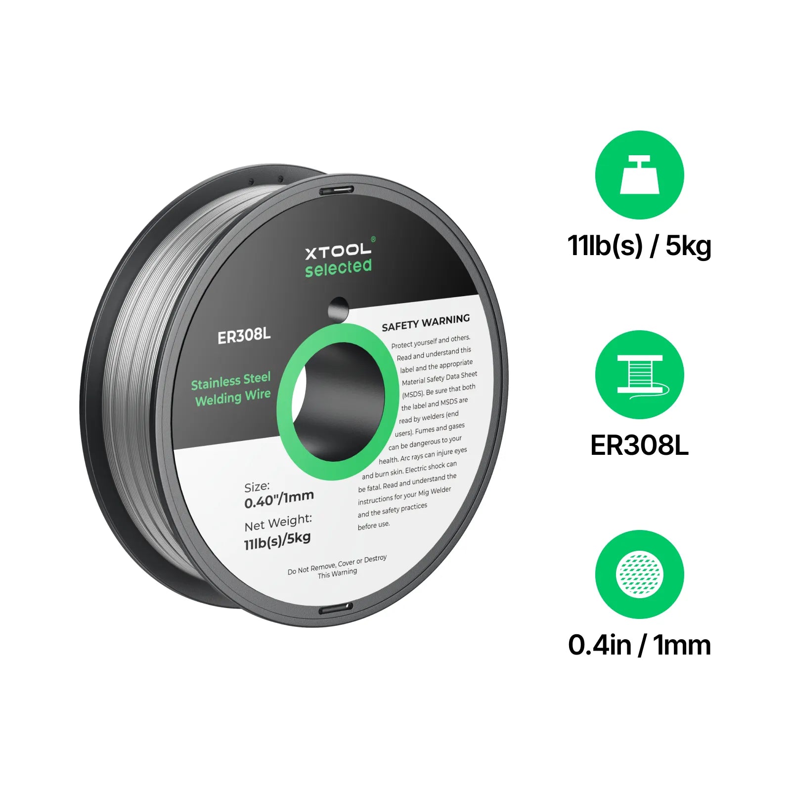 xTool 1,0 mm ER308L Edelstahl Schweißdraht 5 kg Spule