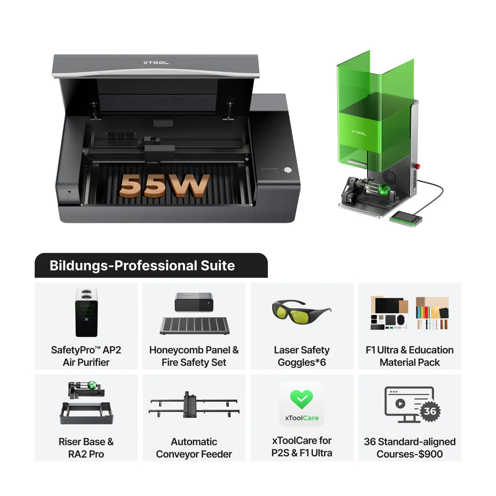 xTool F1 Ultra 20W Fiber- und Dioden-Dual-Laser-Gravierer für den Bildungsbereich