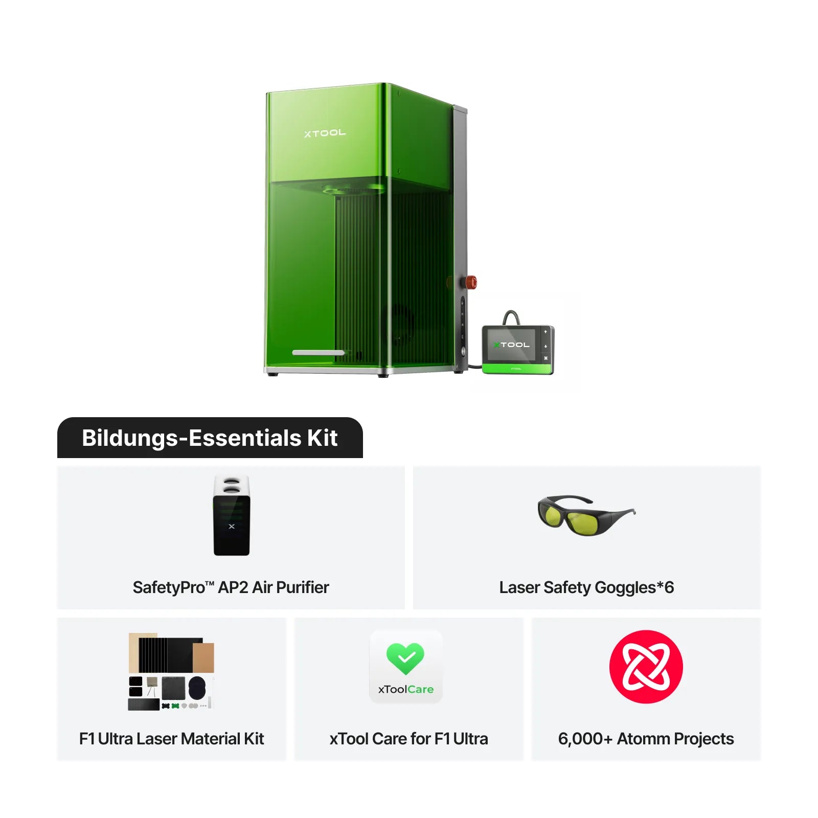 xTool F1 Ultra 20W Fiber- und Dioden-Dual-Laser-Gravierer für den Bildungsbereich